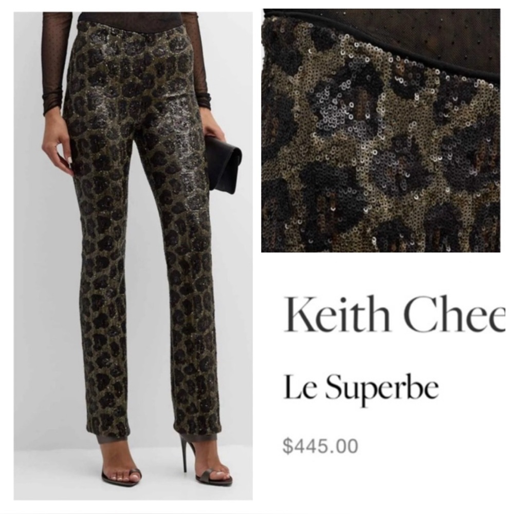 LE SUPERBE Keith Cheetah Sequin Pants